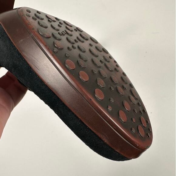 UGG Black Suede Shearling Slip On Heeled Mules - Picture 2 of 9